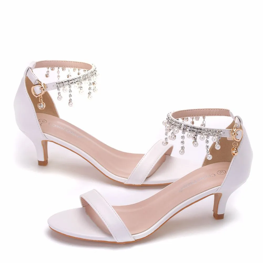 5cm Tassel Beaded Stiletto Sandals