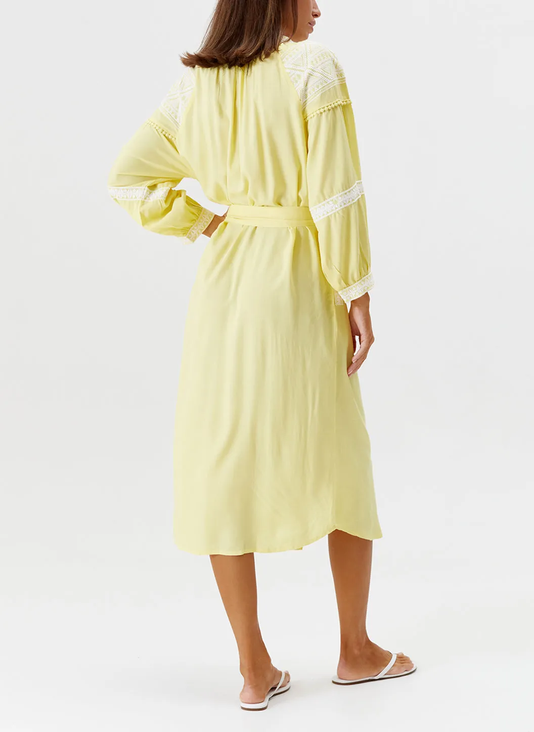 Ally Yellow/White Kaftan