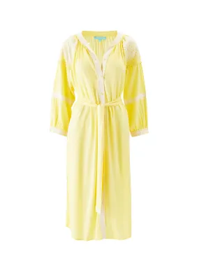 Ally Yellow/White Kaftan