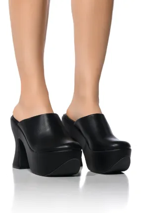 AZALEA WANG MINKA PLATFORM CHUNKY MULE IN BLACK