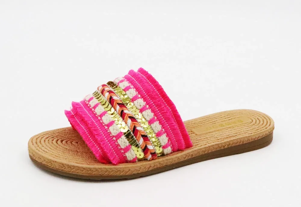 Bamboo Athena Beaded Slides