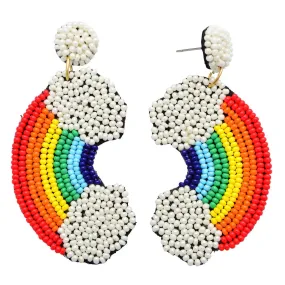 Beaded Earrings, Rainbow