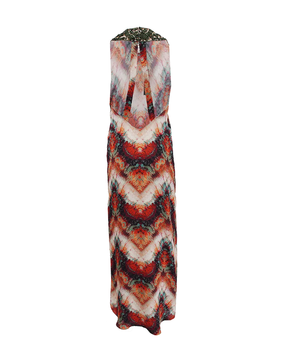 Beaded Neckline Maxi Dress