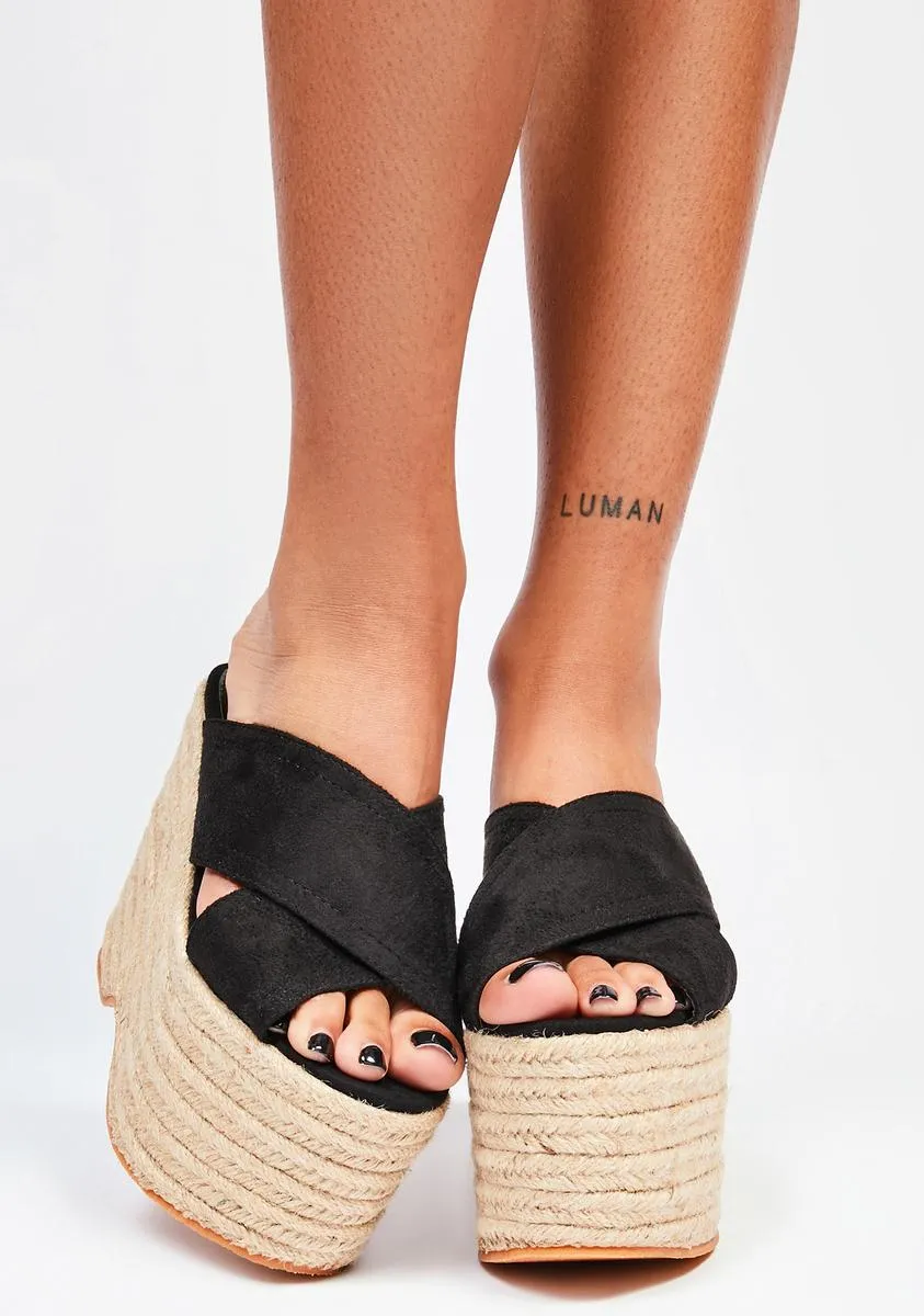 Black Bannah Platform Sandals