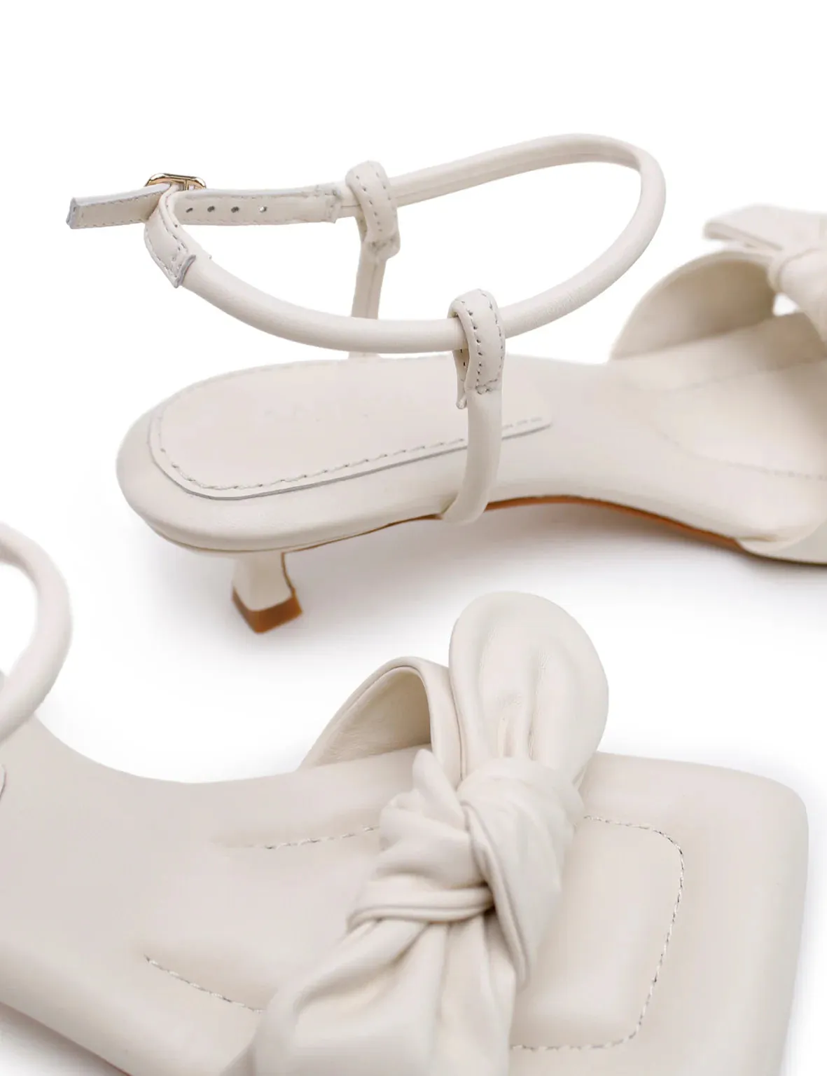 Bow Kitten Heel | Cream