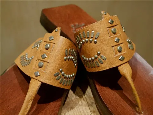 Calleen Cordero "Maite" Studded Natural Tan Sandals