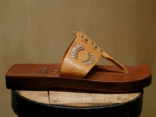 Calleen Cordero "Maite" Studded Natural Tan Sandals