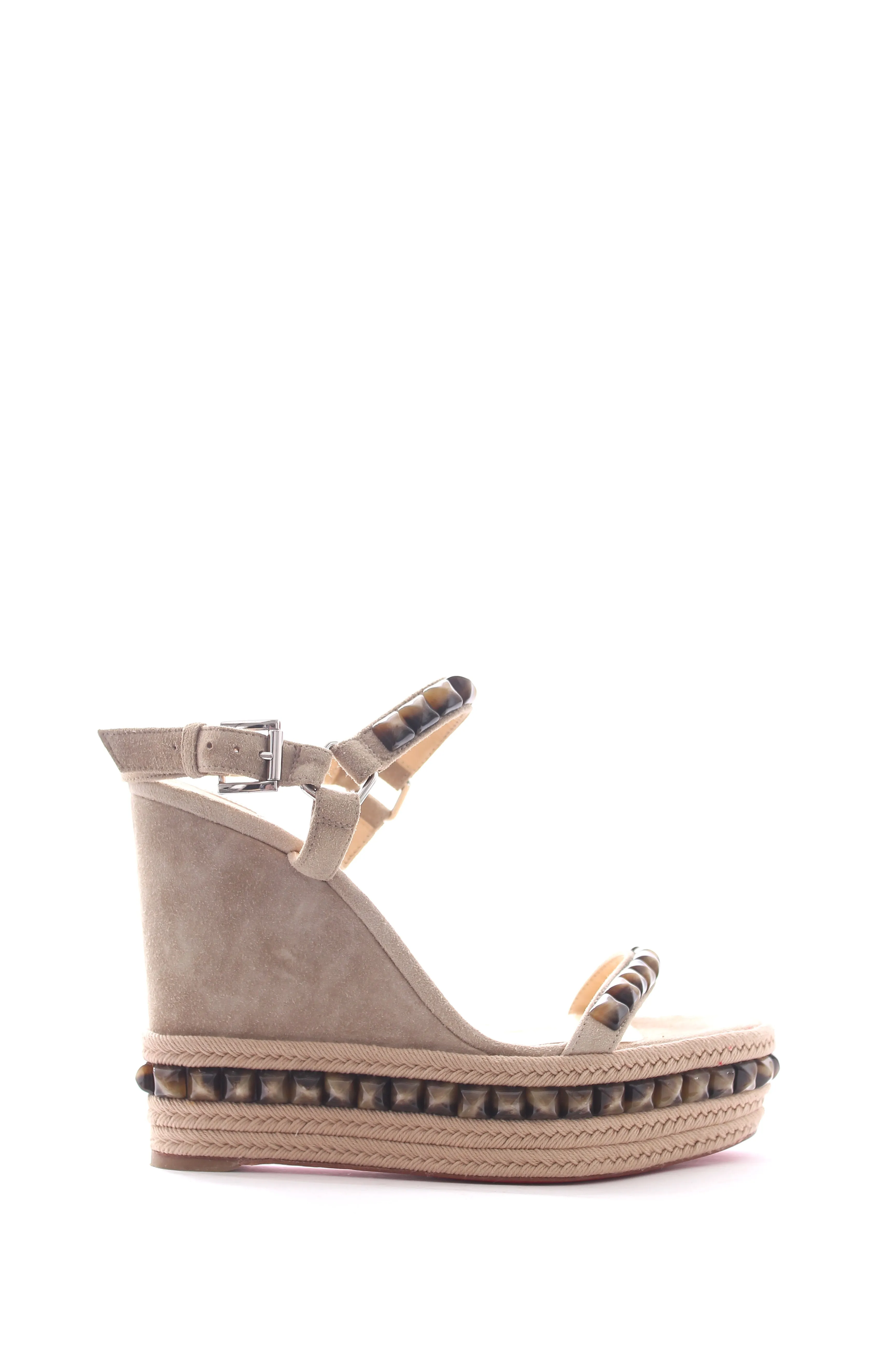 Christian Louboutin Cataclou Stud-Embellished Suede Espadrille Wedge Sandals