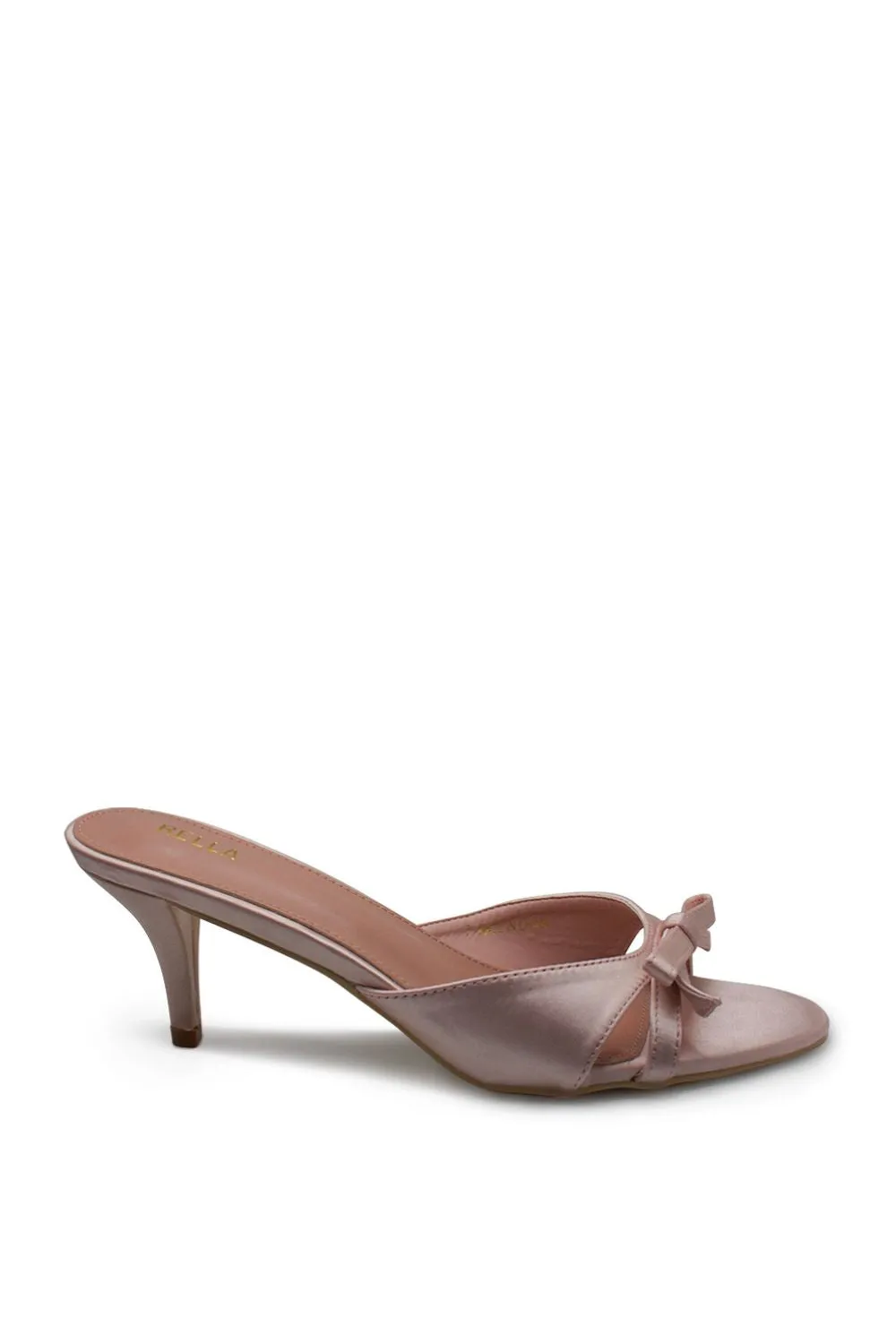 Delia Bow Heel - Pink Satin