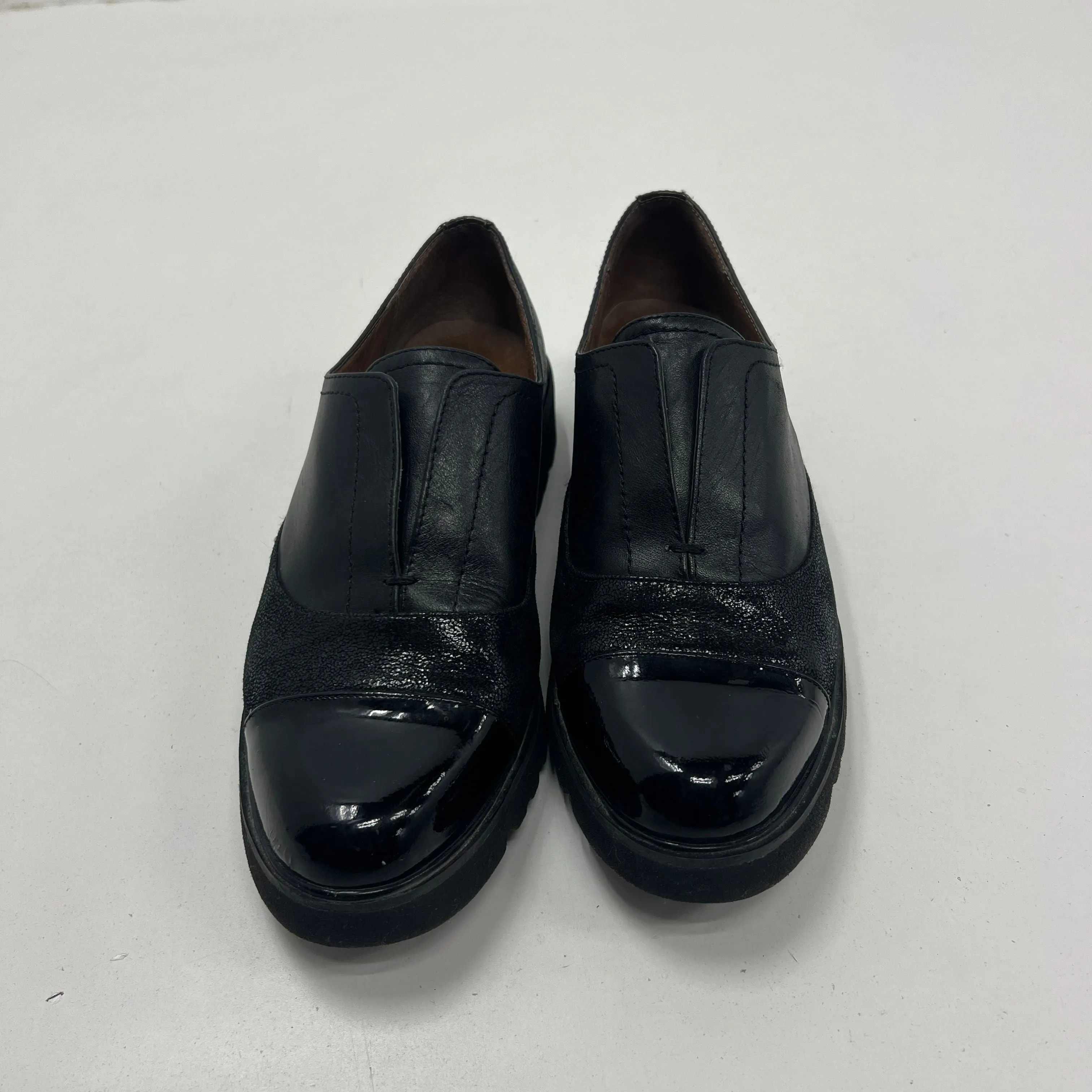 Donald Pliner Black Slip-On Patent Leather Vamp Loafers Women's Size 8.5M