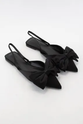 DOUBLE BOW POINTED TOE SLING BACK FLATS