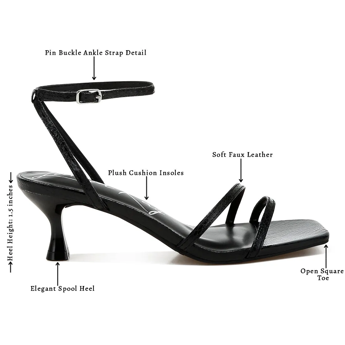 Faux Leather Strappy Sandals