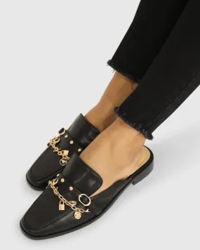 How It Feels Charm Loafer Mule - Black