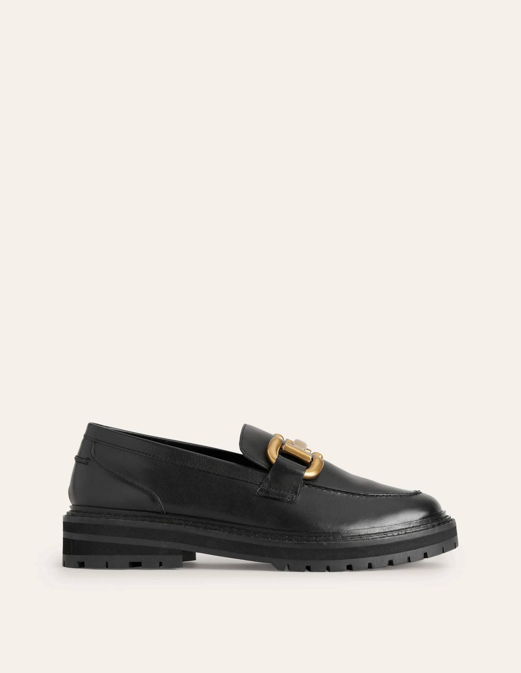 Iris Chunky Snaffle Loafers-Black