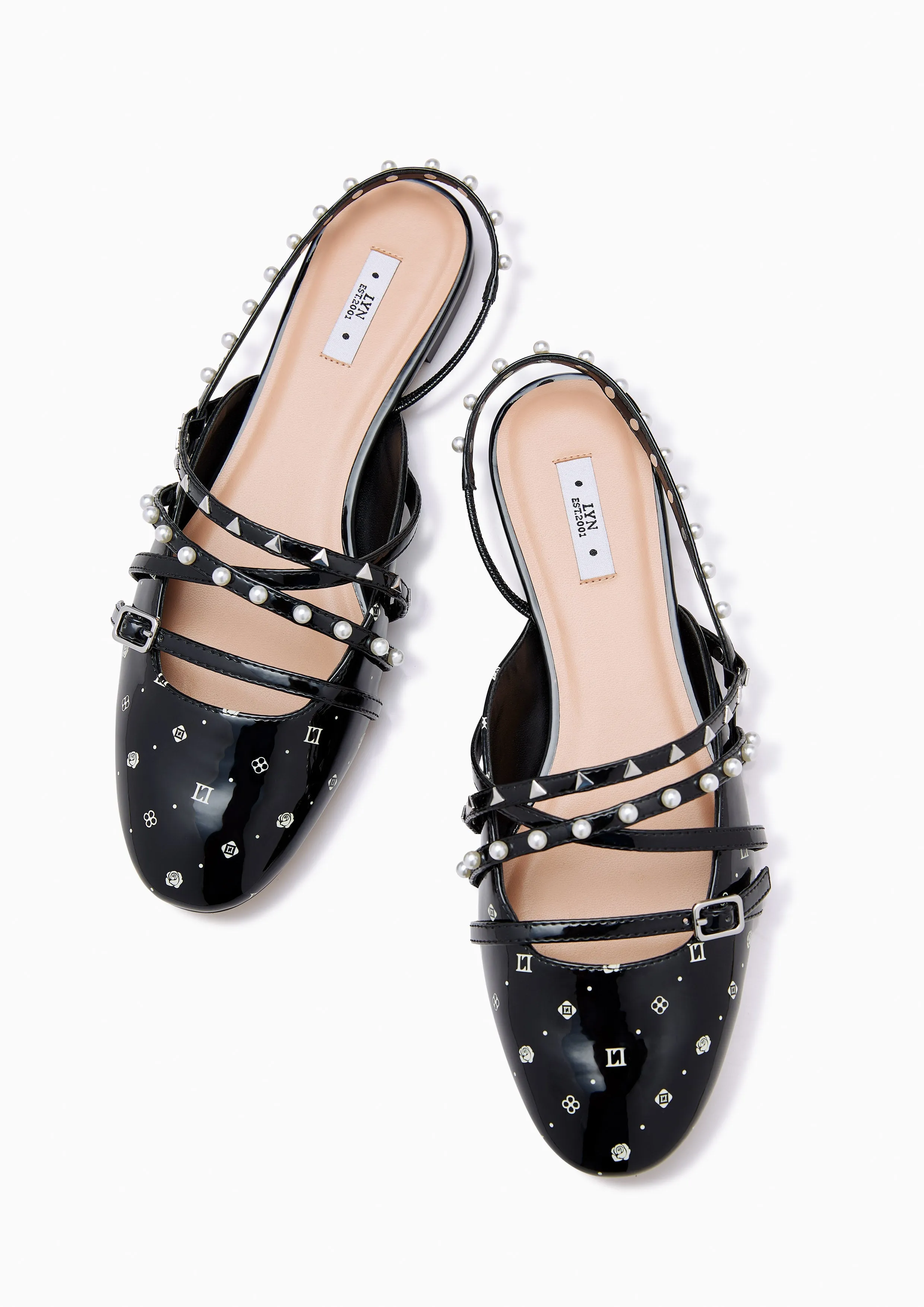 Kara Flat Slingbacks Black