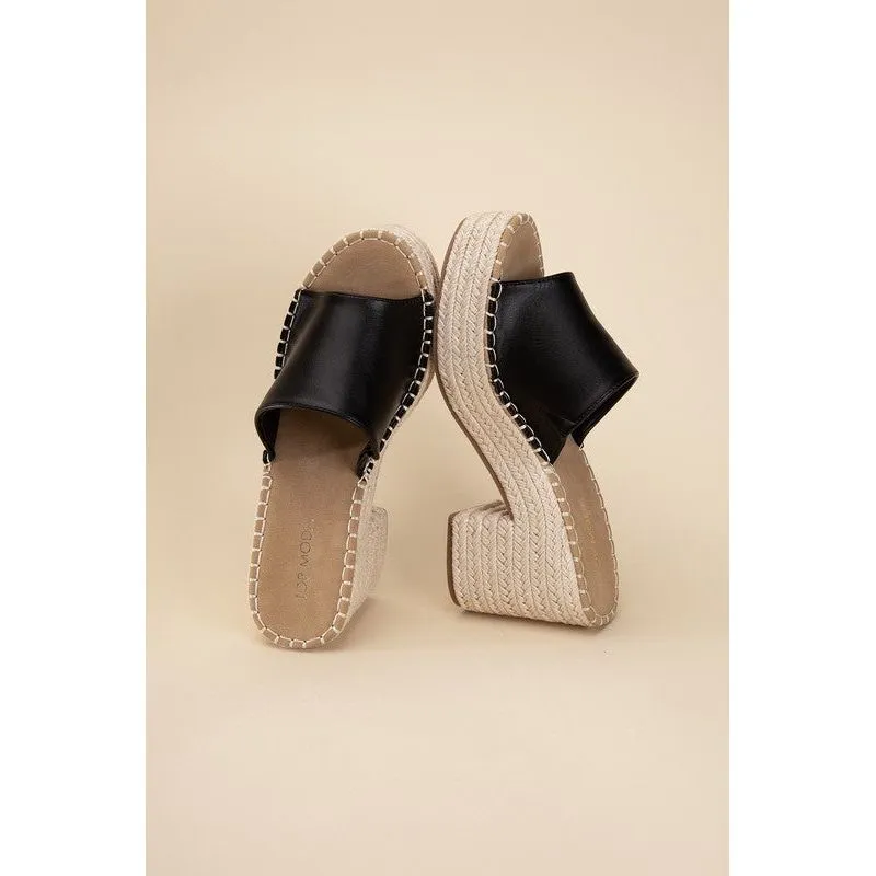 LOCK-1 ESPADRILLE MULE HEELS