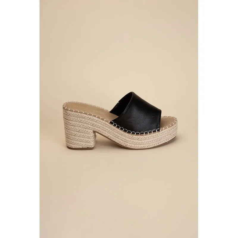 LOCK-1 ESPADRILLE MULE HEELS