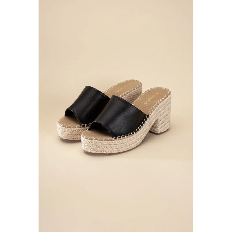 LOCK-1 ESPADRILLE MULE HEELS