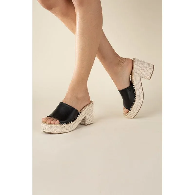 LOCK-1 ESPADRILLE MULE HEELS