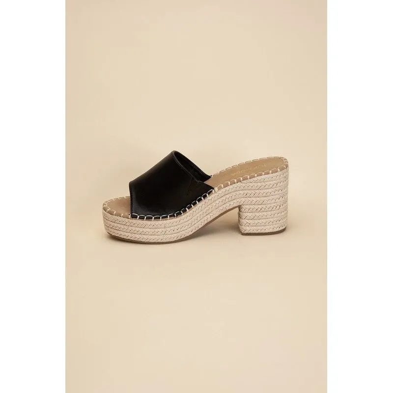 LOCK-1 ESPADRILLE MULE HEELS