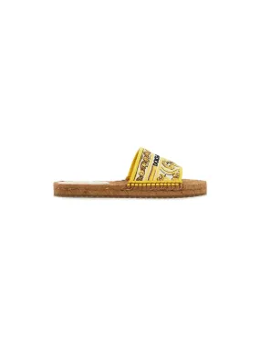 Majolica Pattern Espadrille Sandals