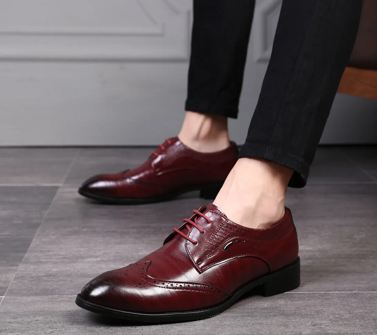 Men's Wingtip Casual Derby Shoes