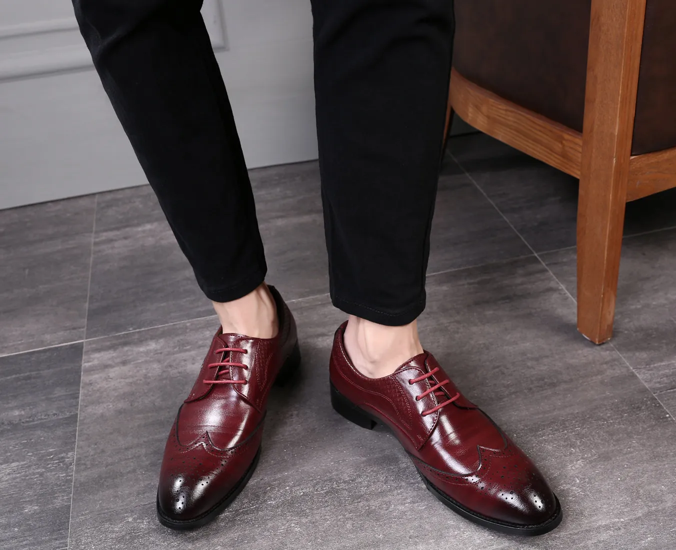 Men's Wingtip Casual Derby Shoes