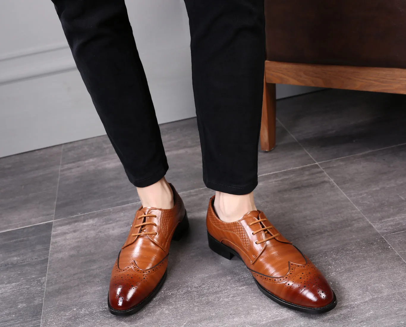 Men's Wingtip Casual Derby Shoes