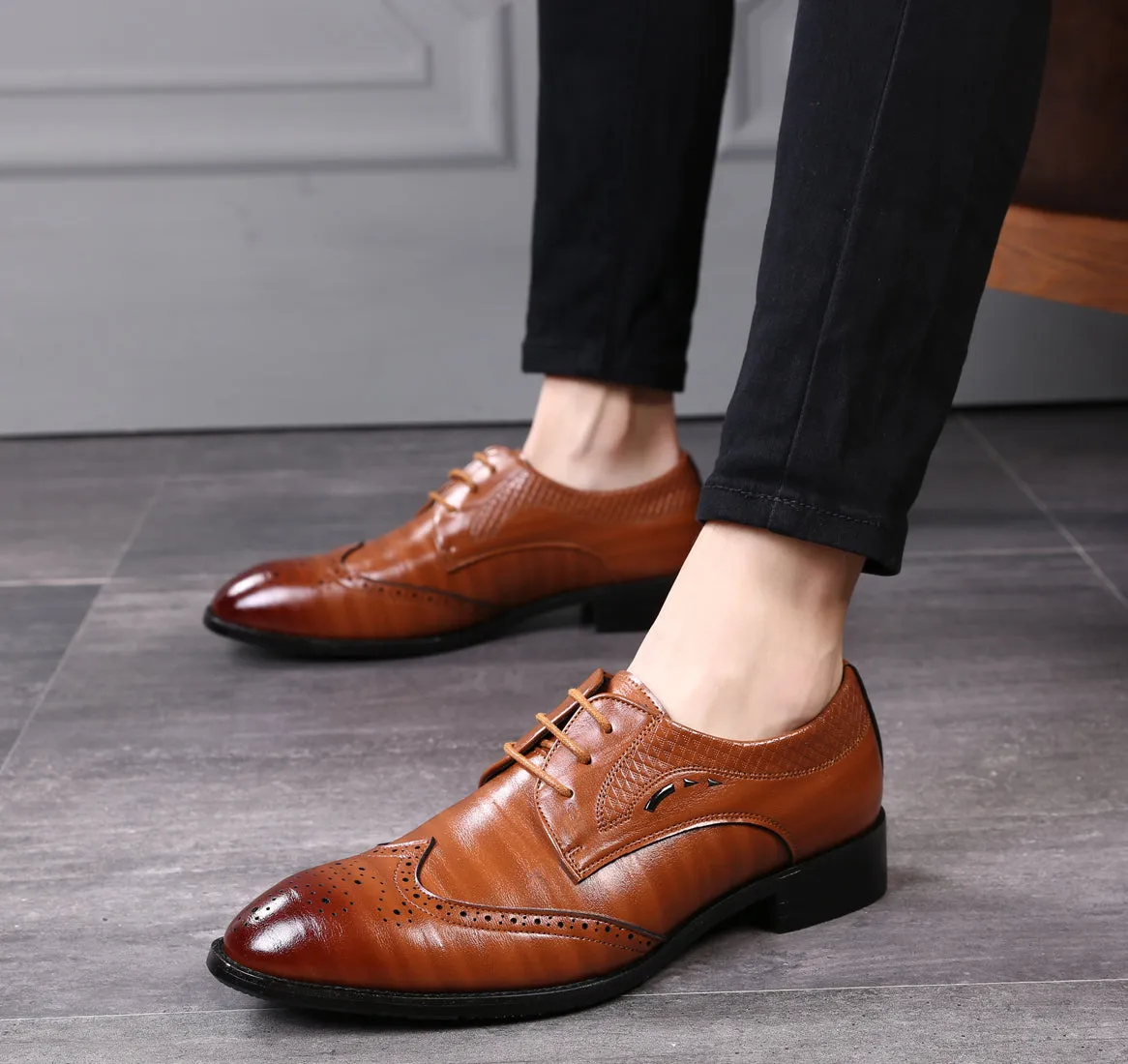 Men's Wingtip Casual Derby Shoes