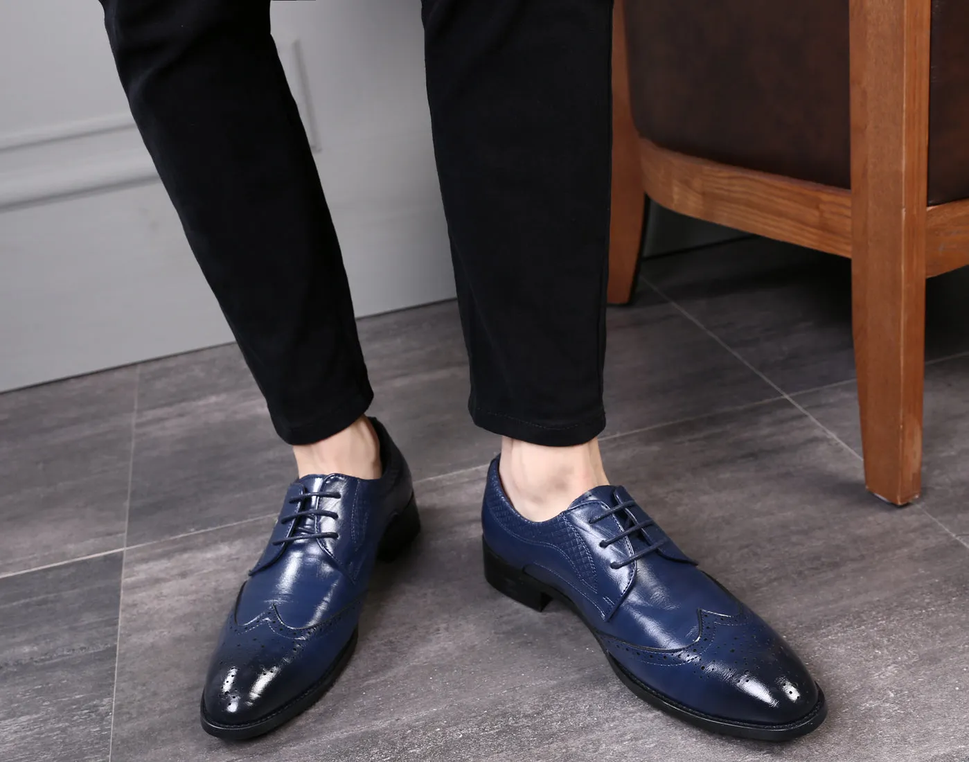 Men's Wingtip Casual Derby Shoes