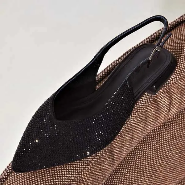 Palma Black | Crystal Embellished Slingback