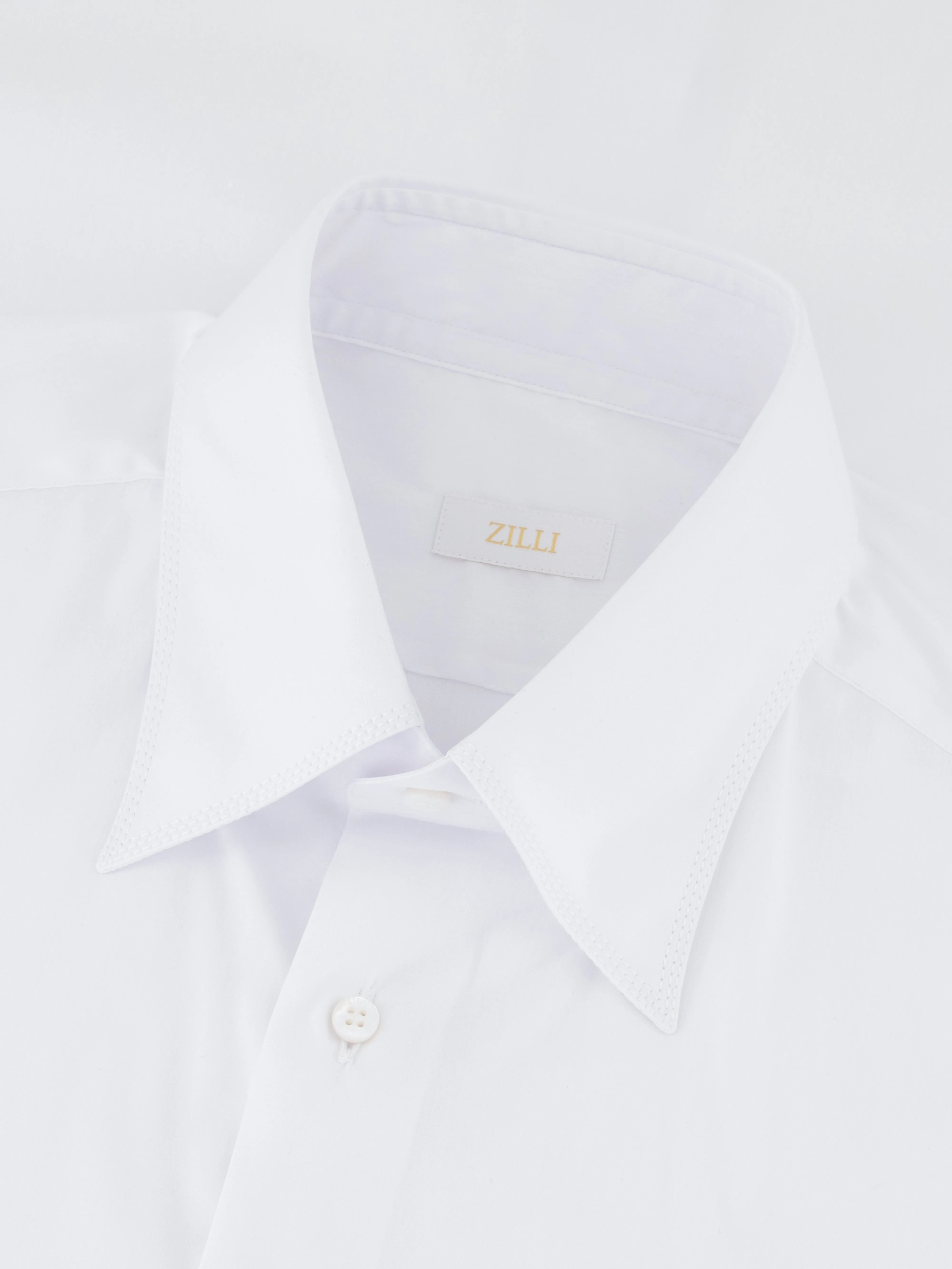 Shirt with Signature Triple Stitching White