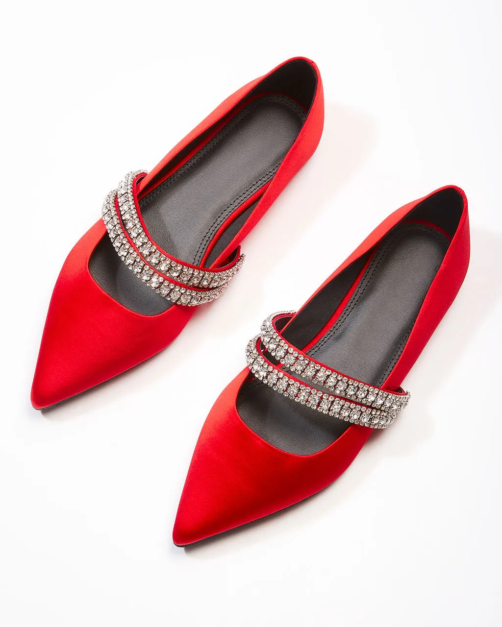 Spellbound Rhinestone Pointed Flats