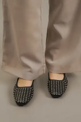 STUDDED SLINGBACK FLATS