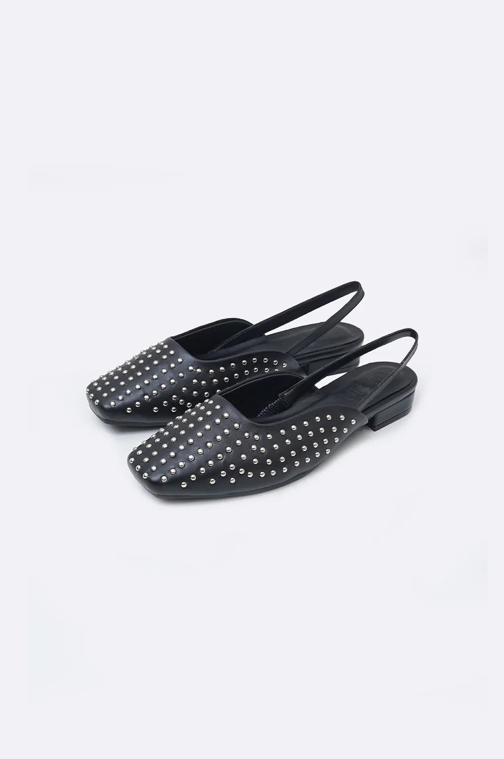 STUDDED SLINGBACK FLATS