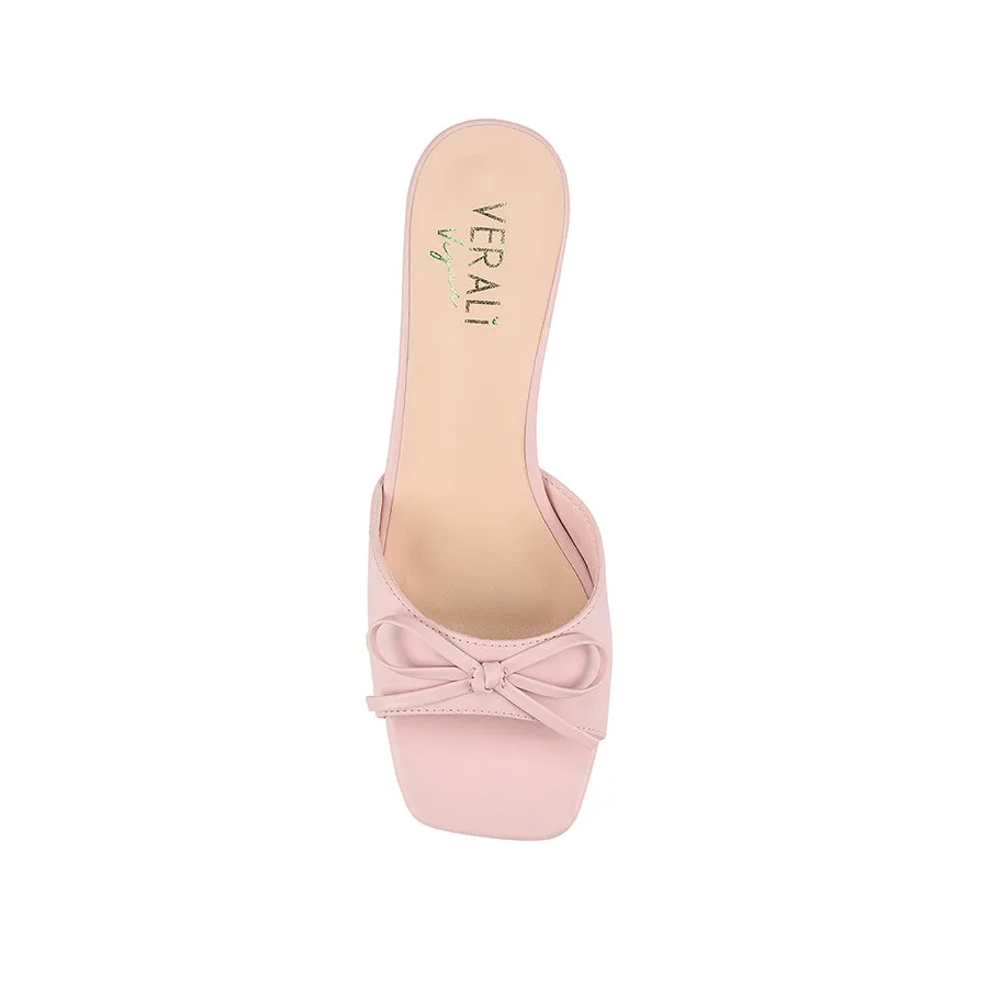 Tay Kitten Heel Mules - Blush Pink